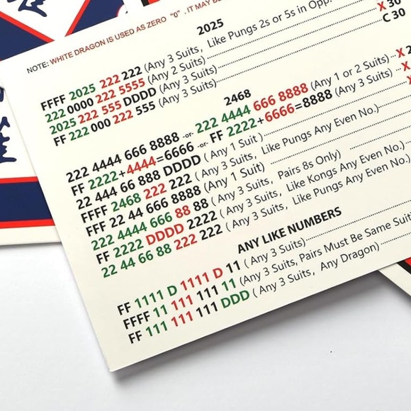 Set of Two National Mah Jongg Cards 2025 - Picture 4 of 6